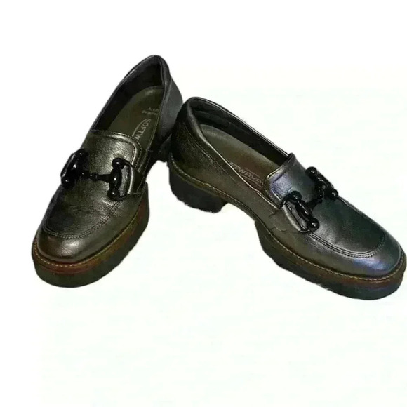 softwaves Shoes - Softwaves BRINA Loafer in PEWTER Lug Sole Slip On Womens Size 38.5